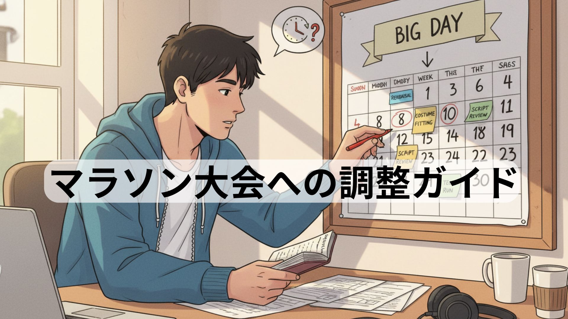 「マラソン大会に向けて調整するランナーのイメージ写真」