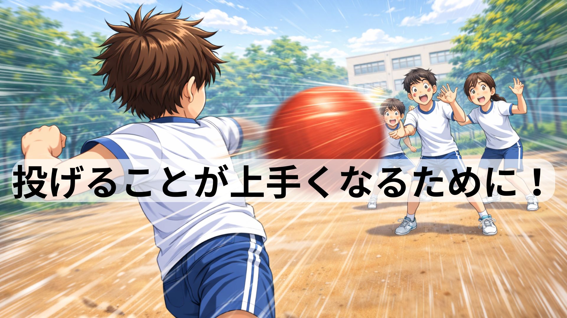 「ボールを投げる練習をする人のイラスト」